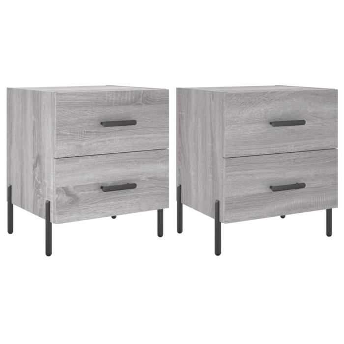 VidaXL Bedside Tables 2 Pcs Sonoma Grey 40x35x47.5 Cm 827337
