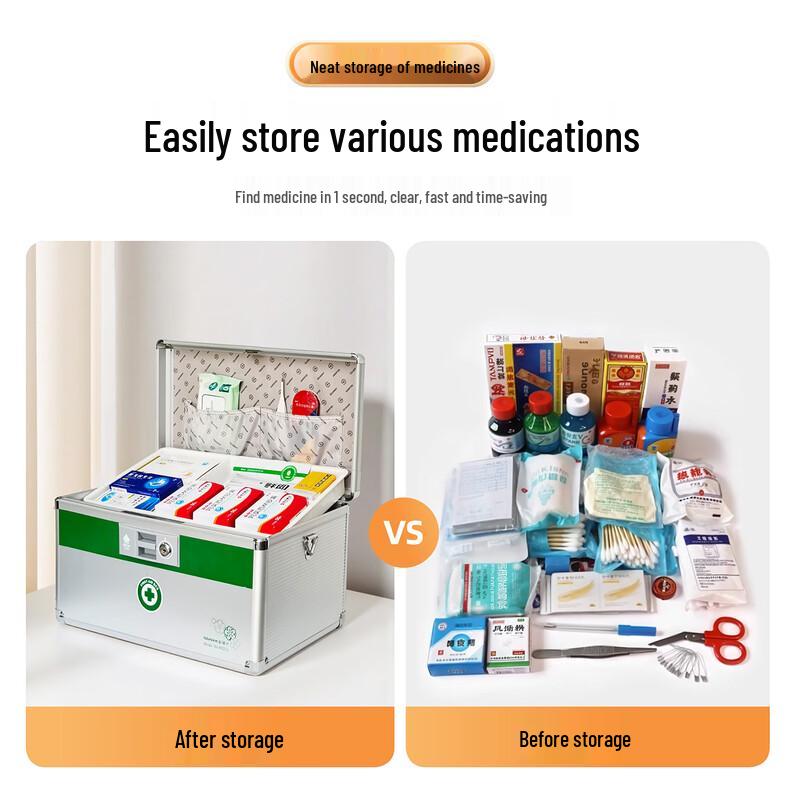 12-inch Multi-functional Aluminum Alloy First Aid Storage Box