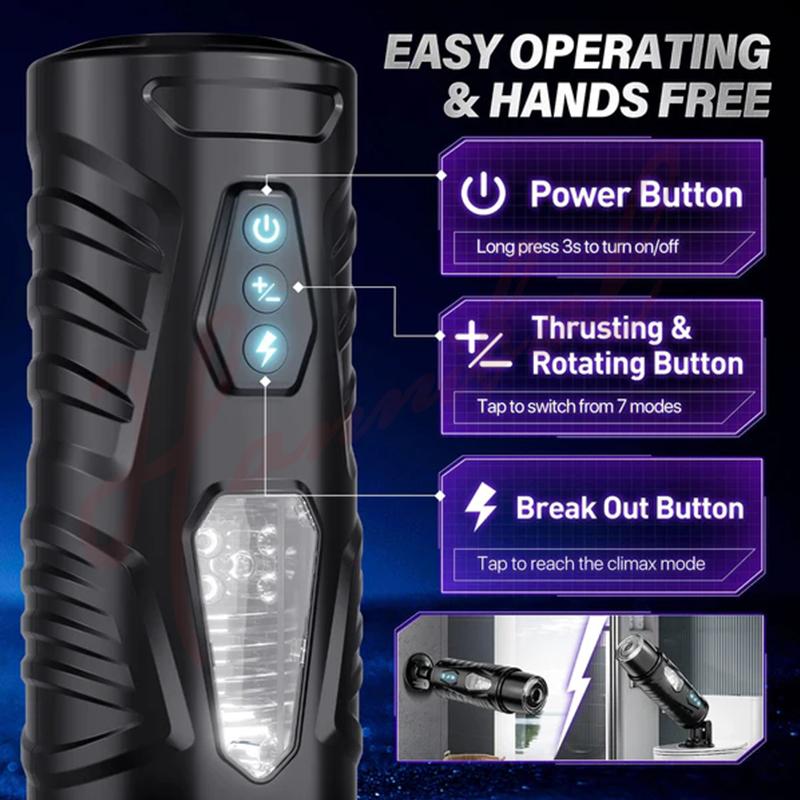 2025 New Hannibal Automatic Male Masturbator 7 Thrusting Rotating Modes Mastubator Cup Electric Pocket Pussy For Penis Sex Toy For Men