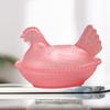 Yousheng Chicken Shaped Candy Dish Hen On Nest Glass Candy Bowl with Lid Farmhouse Egg Tray Dessert Plate Snack Bowl for Party Treats Home Tabletop