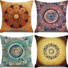 Indische Mandala Kissenbezug Leinen Kissenbezug Dekoration Heimdekoration Für Haus Wohnzimmer Schlafzimmer Sofa Auto 40X40 50X50 60X60