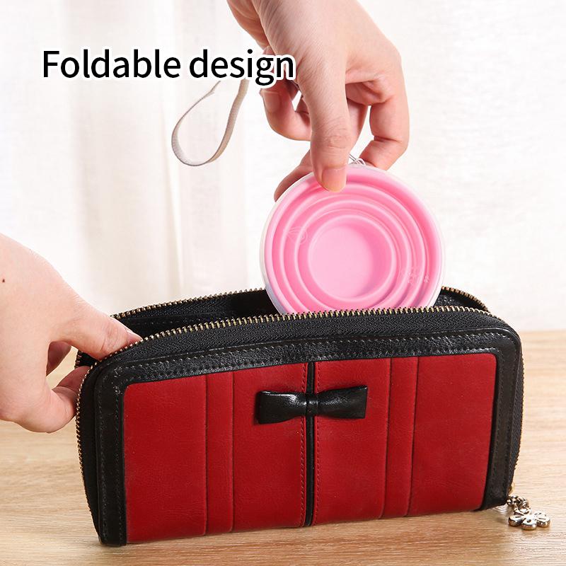 200/300ML Folding Cup Portable Silicone Folding Cup with Lid Heat Resistant Water Tea Coffee Cup Outdoor Telescopic Drinking Mug