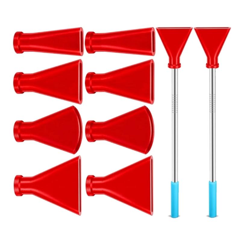 Multifunctional Acrylic Pouring Tool Set 8 Blowing Nozzles Stainless Steel Straws 4 Size Combinations Paint Supplies