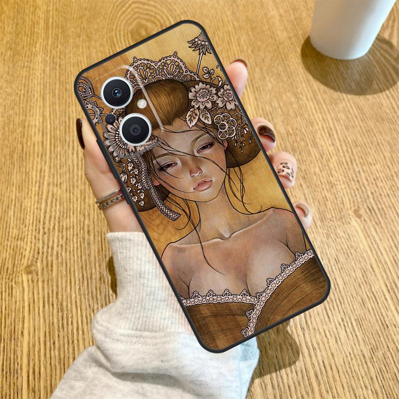 Japanese Geisha Funda For OPPO Reno 7 8 Lite 14 F 13F 12F 11F 13 12 11 10 Pro OPPO Find X9 X8 X6 X5 Pro Case