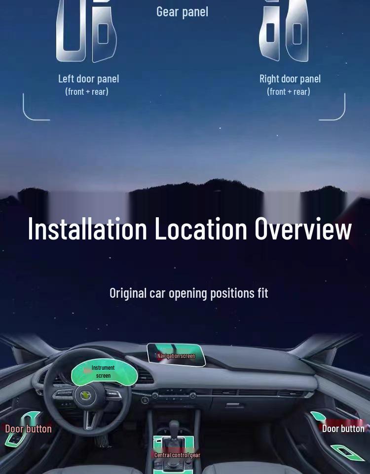 Applicable for 2020-2024 Mazda 3 Next-Gen Angkesaila Interior Protection Central Control HD Screen Gear Shift Film.