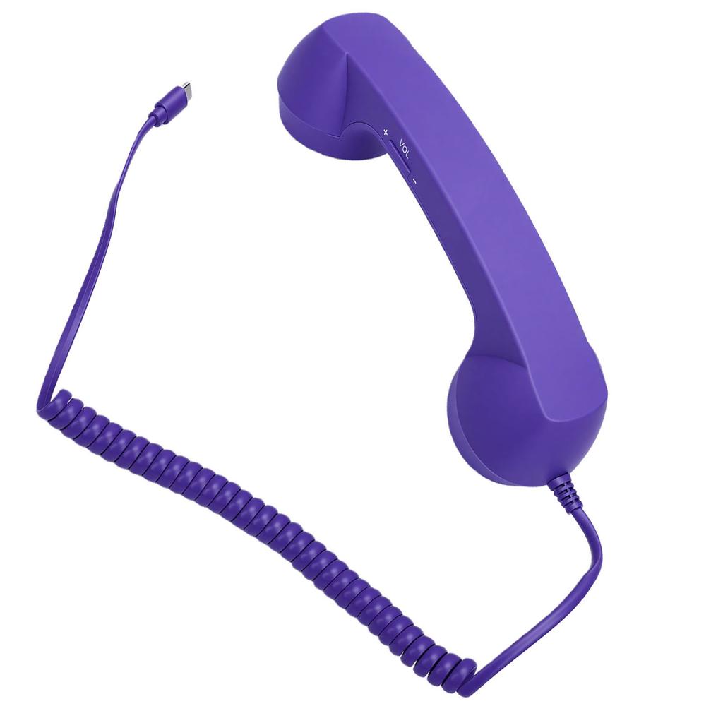Retro Telephone Handset Type C Vintage Wired Handheld Cell Phone Receiver With Speaker And Microphone For Cell Mobile Video