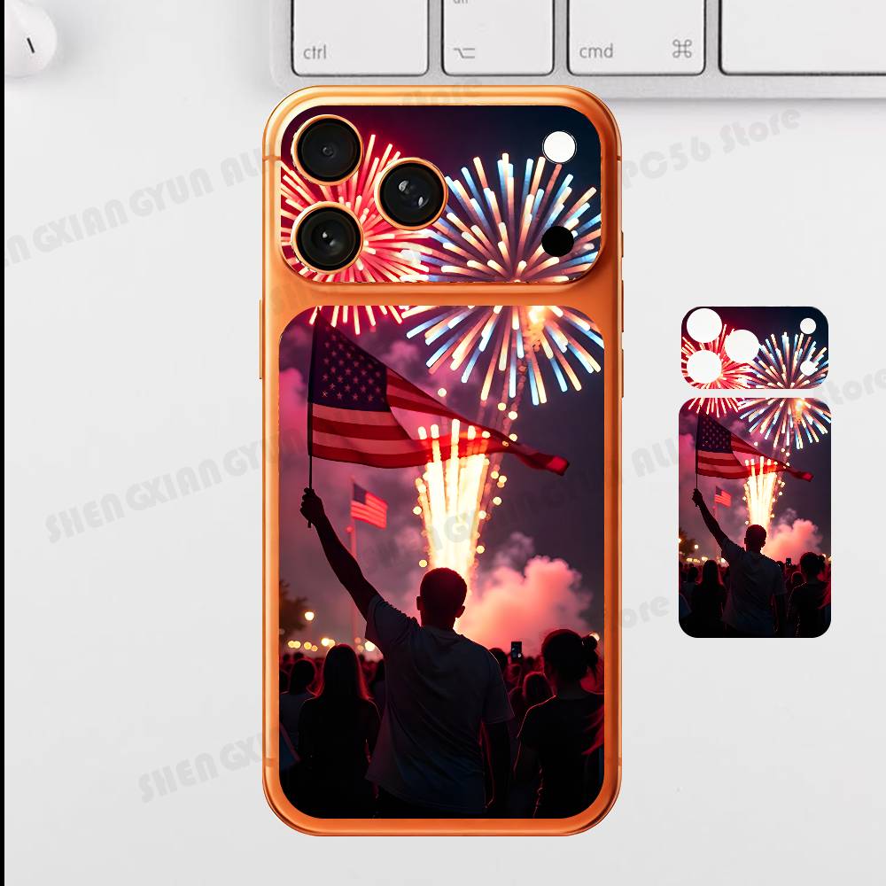

Happy Independence Day For Iphone 17 Pro ProMax Back Protective Decorative Sticker Back Cover iPhone17pro