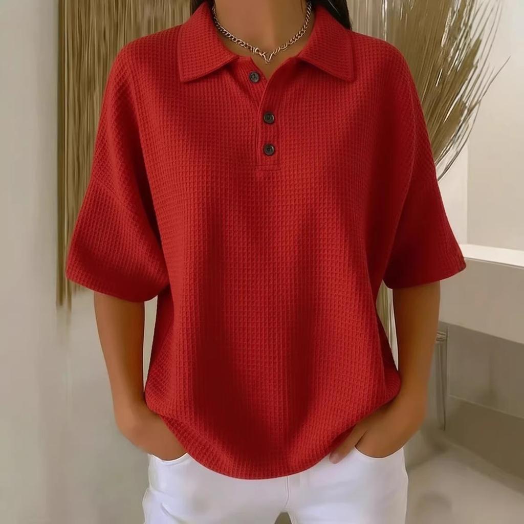 Damen T-Shirt mit kurzen Ärmeln, Sommer Neuer Stil, Einfarbiges Pullover-Top