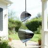 Rostfritt Stål Spiral Vindsnurra, Hängande Reflekterande Vindsnurra med Krok, 3D Vindsnurra för Inomhus Utomhus Trädgård Gård