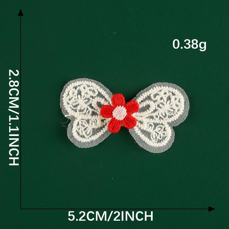 Original Embroidery Label Hair Accessories Accessories Cherry Lace Embroidery Sticker Diy Patch Clothing Accessories Cloth Label Cloth Sticker