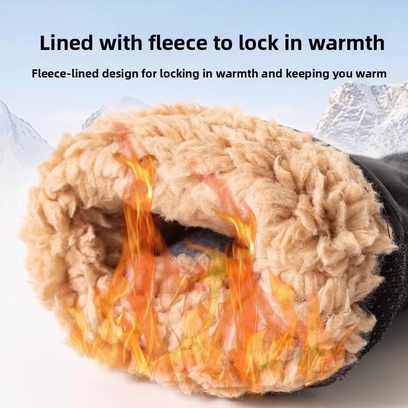 Cycling Winter Cycling Gloves Warm Velvet Winter Windproof Waterproof Outdoor Motorcycle Takeaway Cold Cotton Gloves