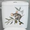Cartoon Branch Mouse Wall Stickers, Creative Self-Adhesive Decor for Kids Room Living Room Bedroom Background Wall