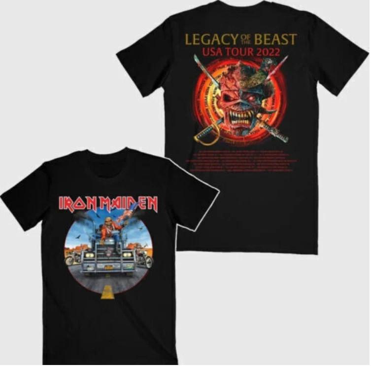 Iron Maiden Legacy of the Beast World Tour 2022 Black T-Shirt