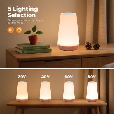 Lumină de Noapte cu 13 Culori Schimbătoare Control de la Distanță Tactilă Reîncărcabilă prin USB Lampă de Noapte RGB Lampă Reglabilă Lampă Portabilă de Masă/Noptieră