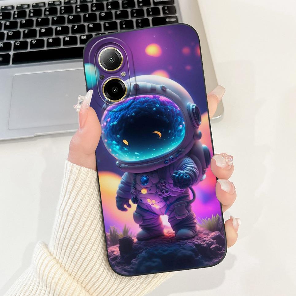 Soft Silicone Back Cover For Realme C67 4G 5G Bumper Shell Cartoon Panda Astronaut Cute Painting Case Coque Realme RMX3890 Etui