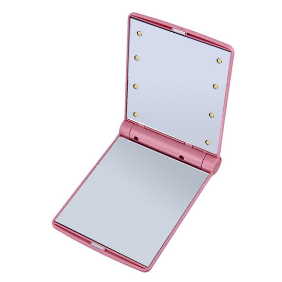 Foldable 8LED Lighted Makeup Vanity Mirror Tabletop Adjustable Brightness Lamp