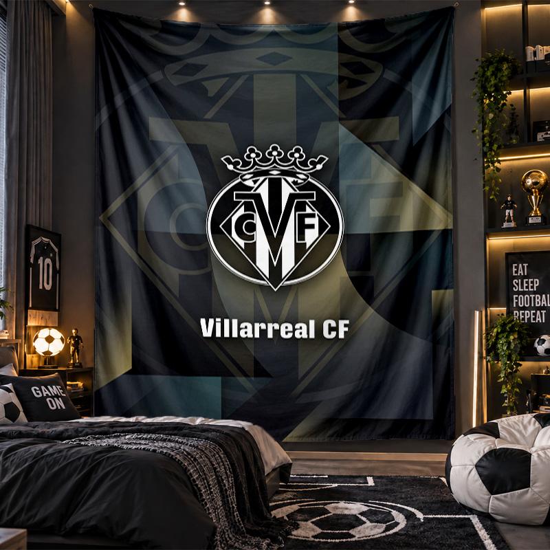 Wall Hanging Tapestry Villarreal FC Print Cloth for Living Room Bedroom Home Decor
