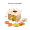 Kid Educational Toy Macaroon Color Spinning Wooden Puzzles Toys 2 In 1 Coin Ball Box Sets Game Baby Shape Cognition Match Toys