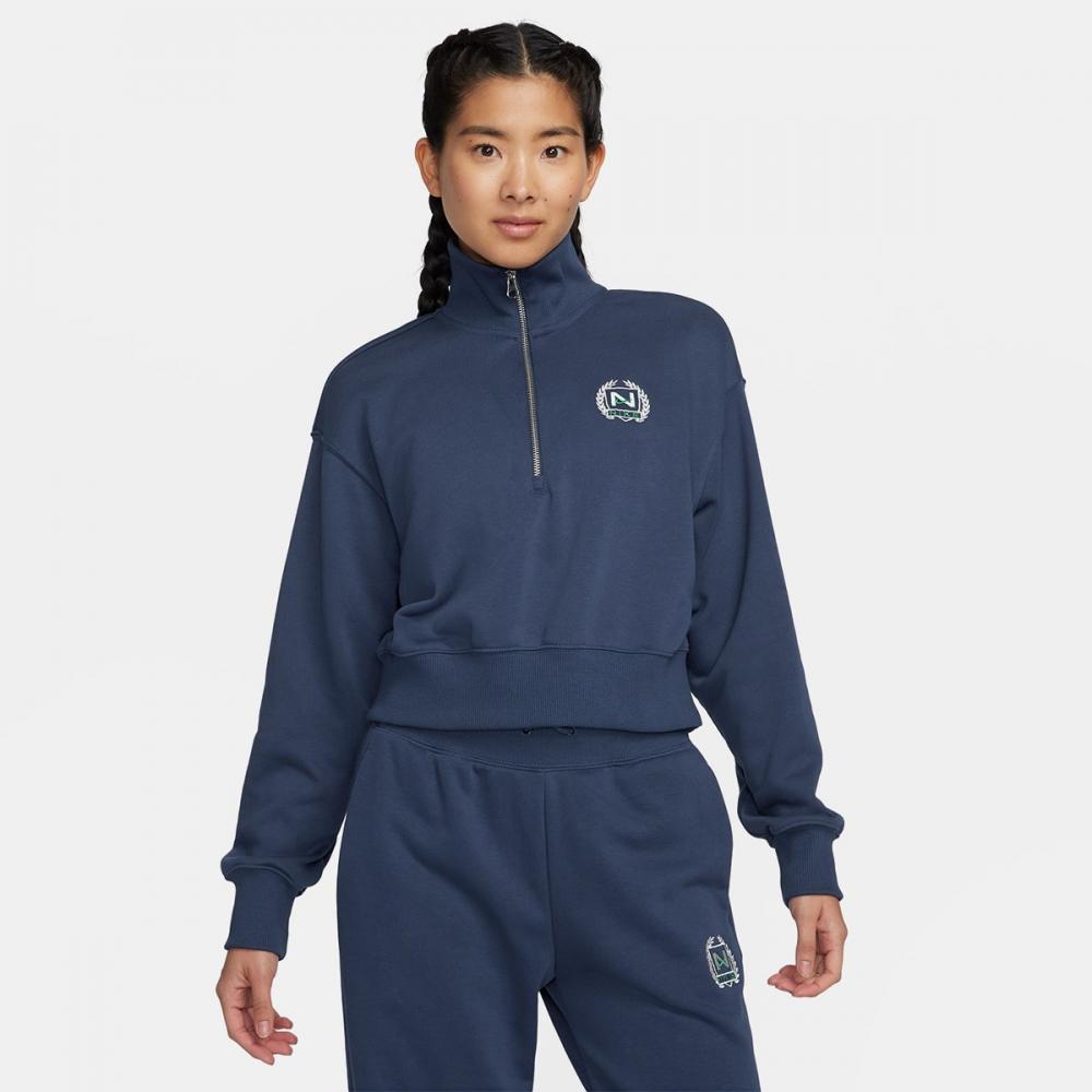 

Женская укороченная флисовая толстовка с молнией до половины длины Nike Sportswear FZ4737-410