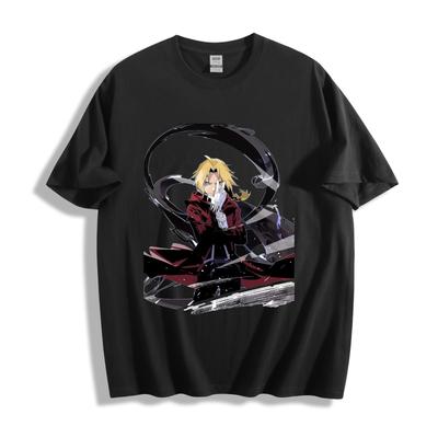 Fullmetal Alchemist Edward Elric Marškinėliai - Raudono Apsiausto Apskritimo Dizainas Unisex Marškinėliai