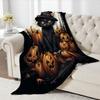 Halloween Schwarze Katze Muster Gedruckte Decke für Bett Reise Camping Wohnzimmer Büro Klimadecke für Alle Jahreszeiten Geschenke