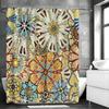 ~O~Colorful retro hippie flower shower curtain, bathroom decoration shower curtain, waterproof shower curtain with hooks