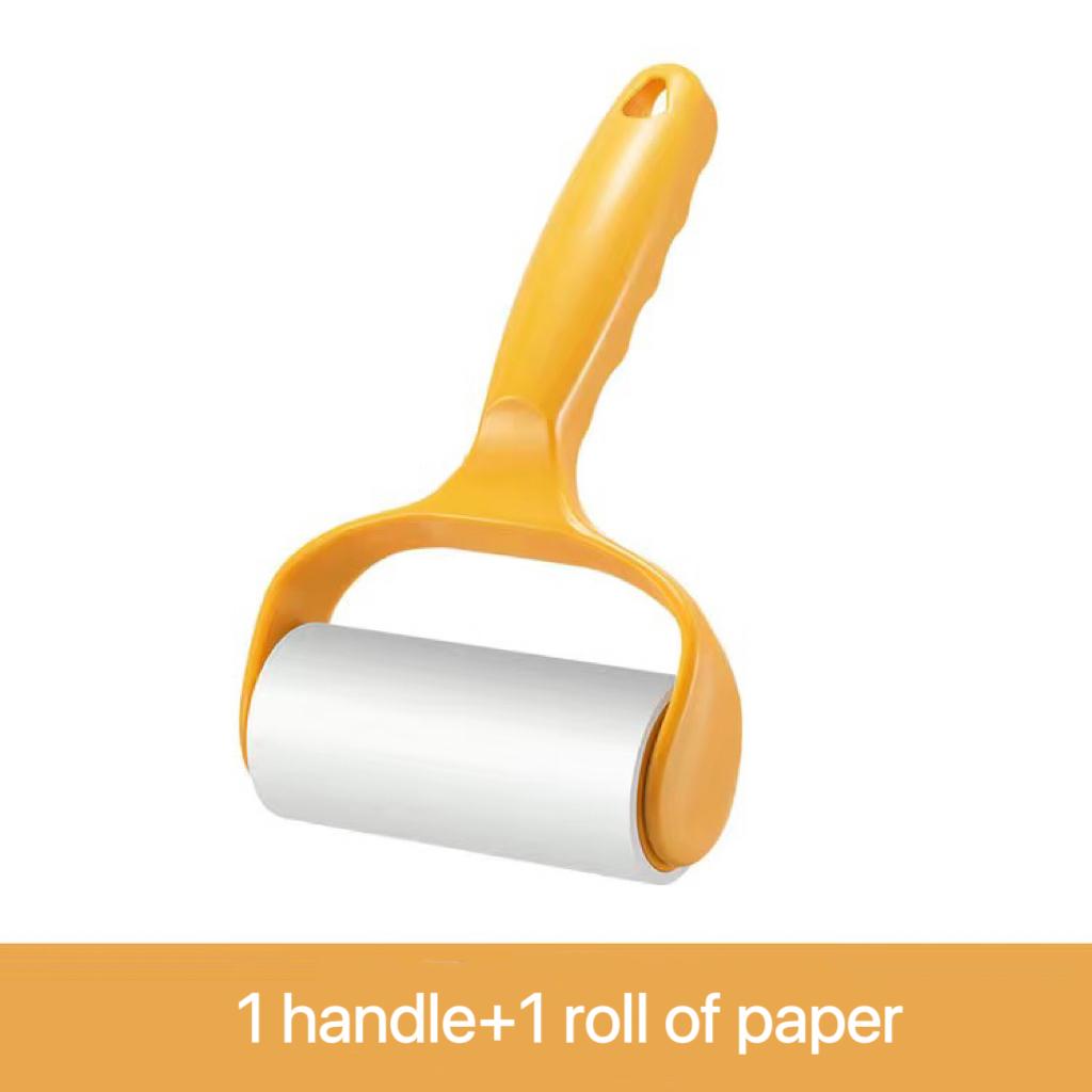 Latest Tearable Roll Paper Sticky Roller Brush Pet Hair Remover Clothes Carpet Cleaning Brush Plush-touch Razor Home Cleaning Tool