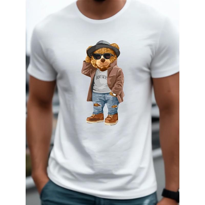 Men's T-shirt, Summer, Men's Sports T-shirt, Micro-stretch Fabric, Printed T-shirt, Regular Fit, Micro-stretch Clothing, Pattern T-shirt