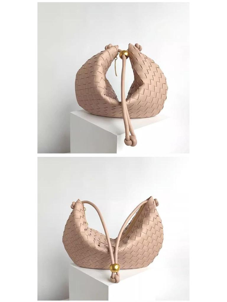 2025 Sommer Französische Luxus gewebte Leder Halbmond Schultertasche - Vielseitige Damenhandtasche