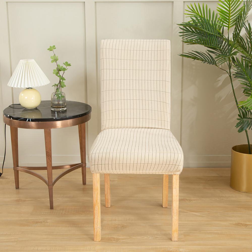 Jacquard Soild Color Chair Covers Elastic Anti -Slip Chair Furniture Slipcovers Dustproof Cover Protective For Dining Space Kitchen Formal Dinner