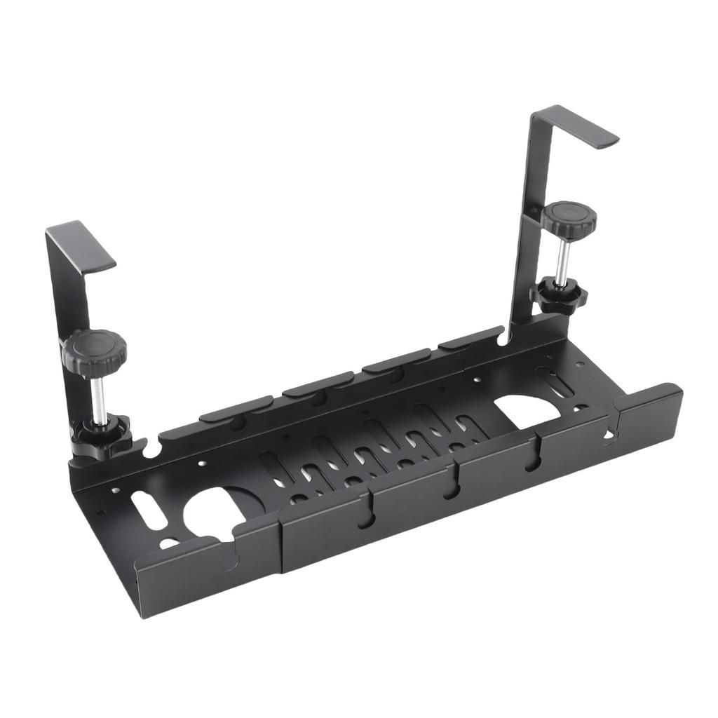 Retractable Cable Management Rack Carbon Steel Power Strip Holder Adjustable Length Metal Cable Tray Under Desk