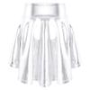 Girls Elastic Waist Ruffle Dance Skirt Bronzing Cloth Irregular Hem Stylish Performance Skirt