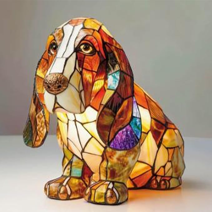 Лампа в виде мопса, окрашенная смоляной мозаикой, большая, ночник в виде собаки, лампы в виде корги и лампы в виде мопса, светодиодные милые домашние собаки с теплым окружающим свечением, забавный подарок для Style-M