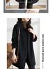 2025 Women's Plus Size Wool Blend Mid-Length Coat with Peter Pan Collar - Korean Fashion for Autumn/Winter