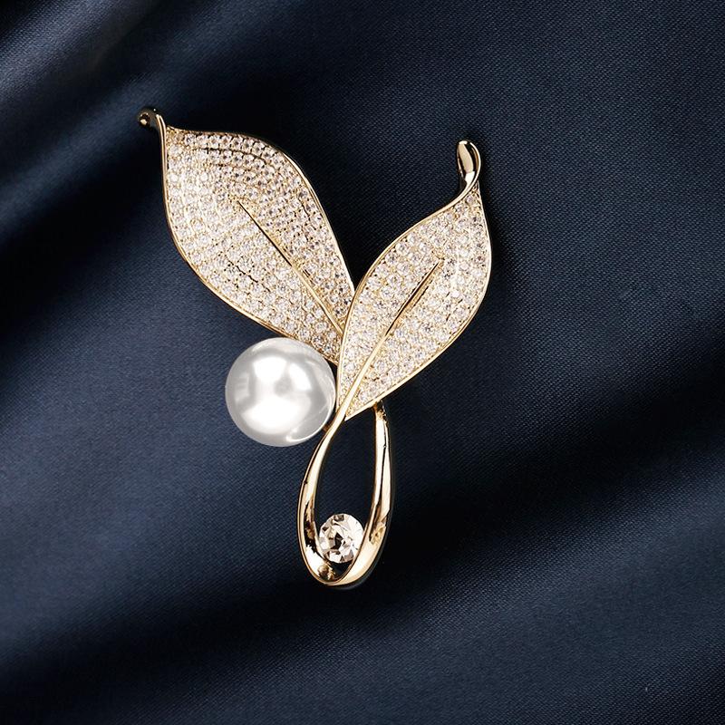Elegant Wheat Ear Alloy Brooch: High-Grade Pin for Coats and Suits