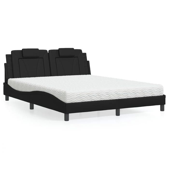 VidaXL Bed with Mattress, Upholstered Bed with Headboard Cushion, Double Bed, Adult Bed, Bedroom Furniture 3208803
