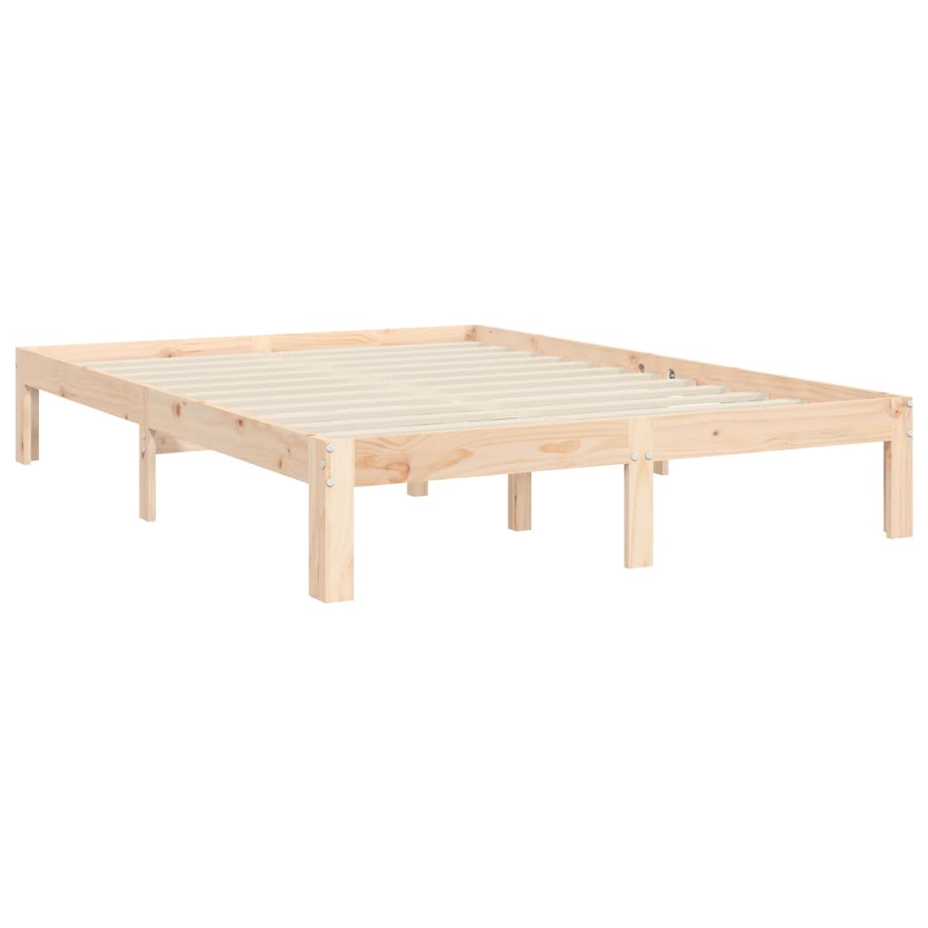 Solid Wood Bed with Headboard