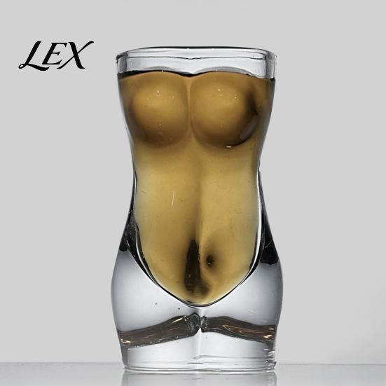 Occhiali a forma di torso umano in vetro senza piombo per feste, Mini bicchiere da liquore a forma di torso umano divertente, Bicchiere da bar creativo e resistente, Regalo unico per feste di adulti