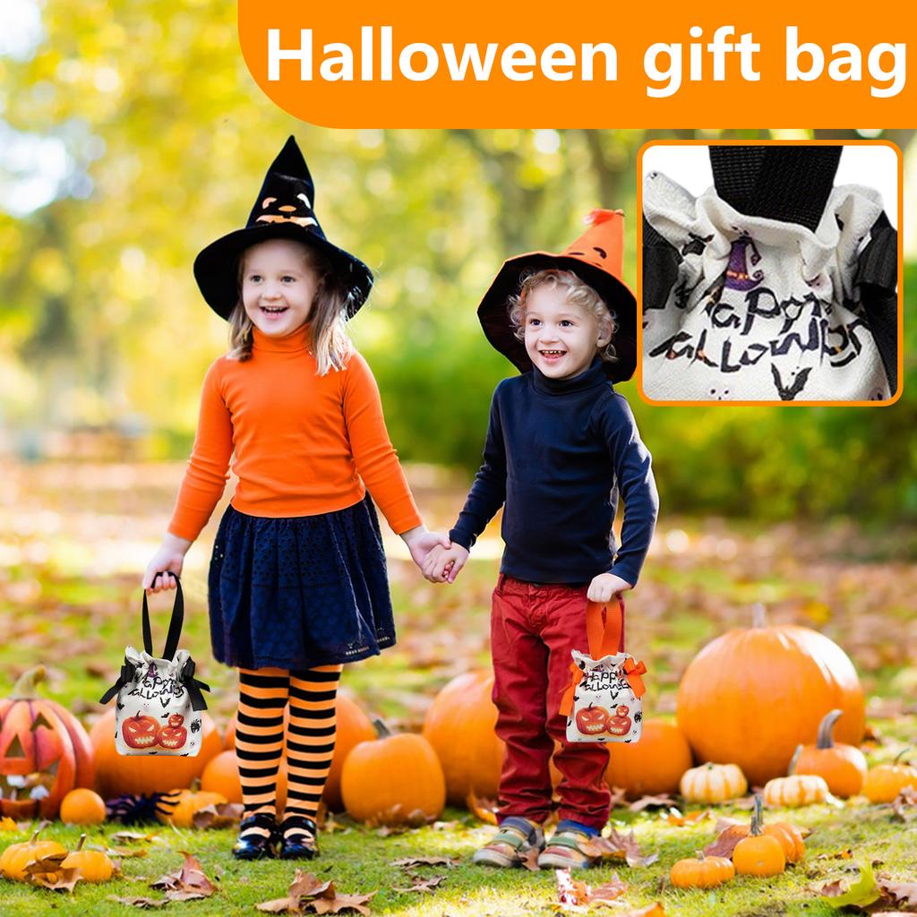 Halloween/ Gift Bag Children's Pumpkin Tote Bag Canvas Gift Packaging Candy Bag Props