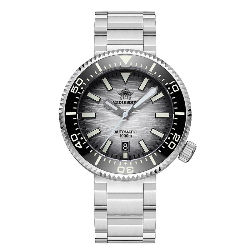 ADDIESDIVE 100bar Diving Men's Automatic Watch Sapphire Stainless Steel Calendar Display Mechanical Watches AD2069 Reloj Hombre