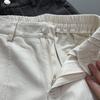 Women's Grey Retro Patchwork Wide-Leg Cotton Pants - Casual, Loose Fit
