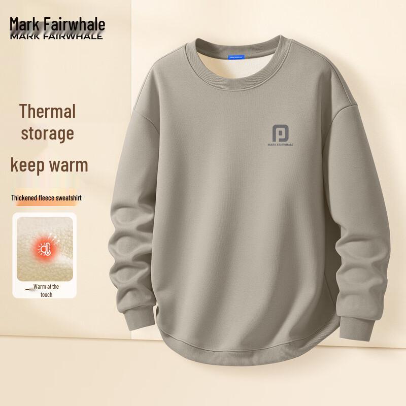 Mark Fairwhale Men's Fleece-Lined Loose Fit Round Neck Sweatshirt