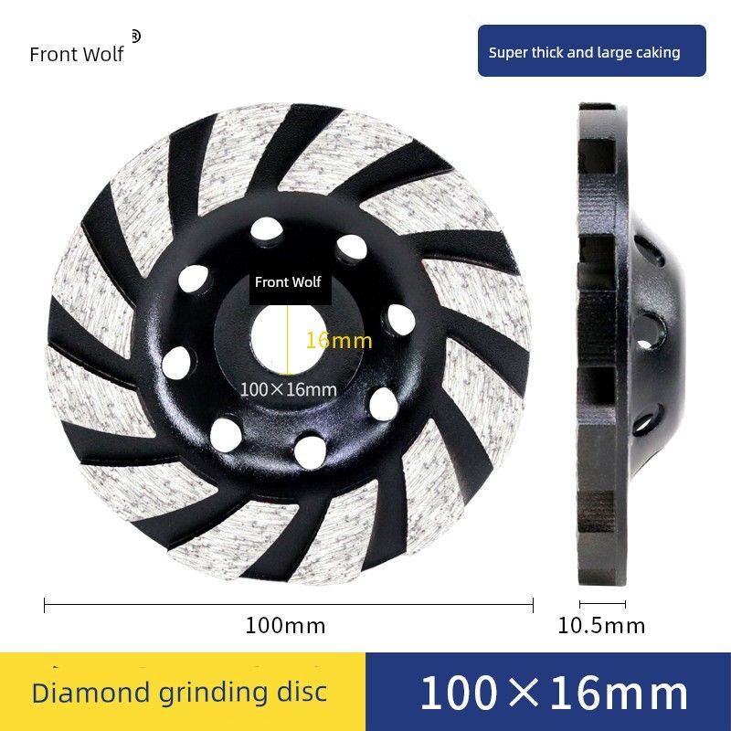 

Feng Lang Epoxy Floor Grinding Block Diamond Grinding Machine Dry Grinding Sheet Concrete Floor Grinding Head Metal Polishing Pad 100 super thick [sharp black] 16 holes