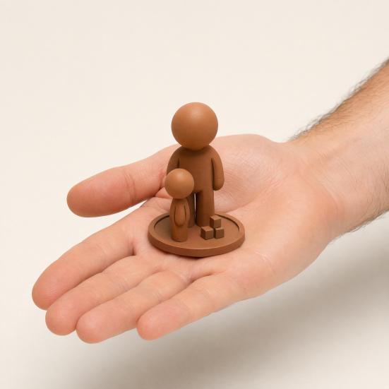 Son To Dad Appreciation Gift 3D Printed Father And Figurine, Sculpture, Creative Idea Child Figurine for Home Decor Father's Day Gratitude Love