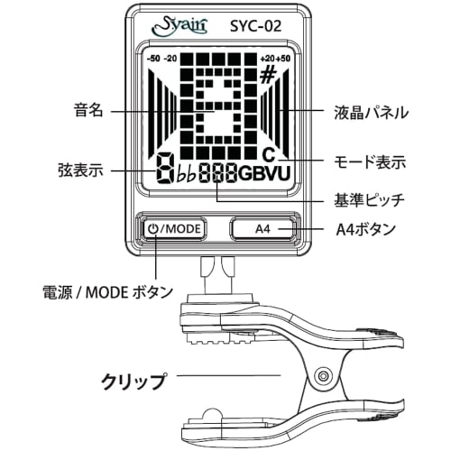 S.Yairi Chromatic Clip Tuner SYC-02