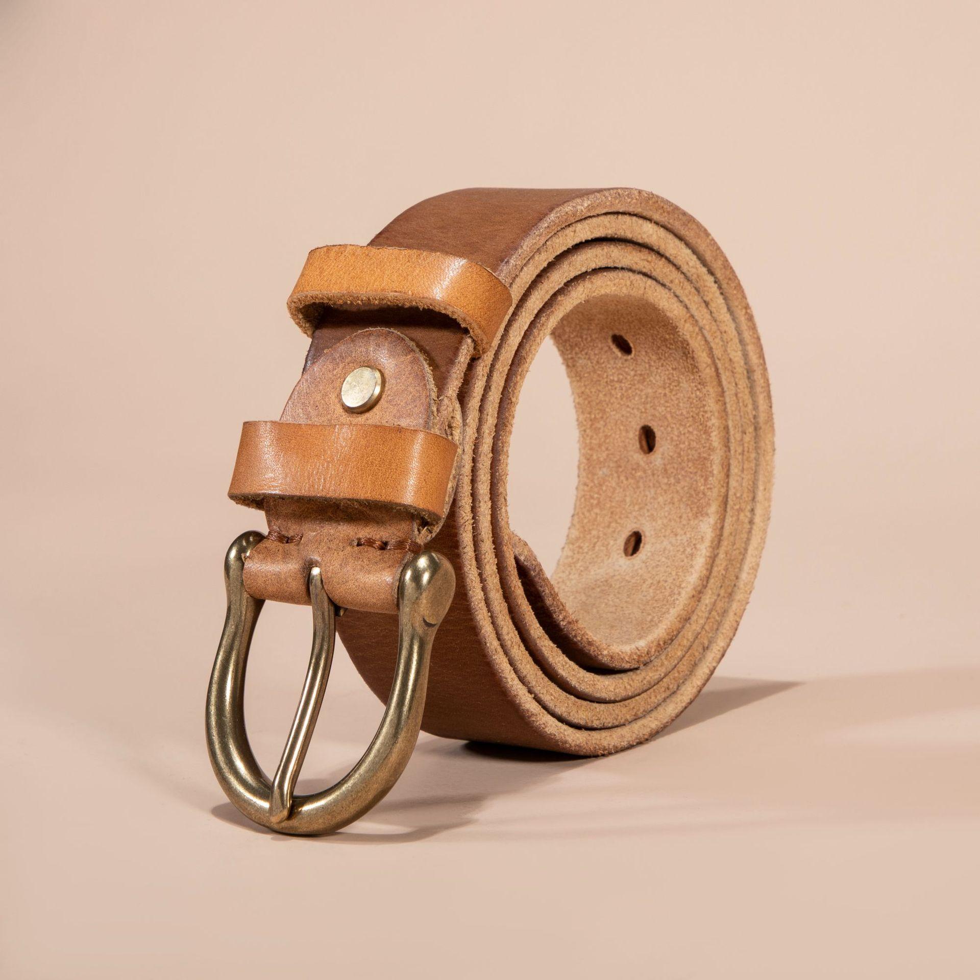 

Ремень с пряжкой в виде подковы, мужской, из натуральной кожи, из натуральной коровьей кожи, универсальный, модный, ретро, повседневный, для джинсов 110cm-130cm верблюд