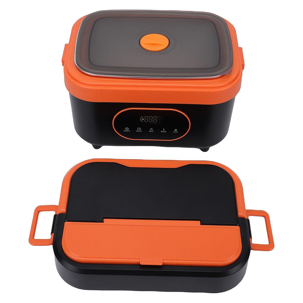 Elektrische Lunchbox 1,5L Selbstheizend Speisenwärmer Intelligenter Timer Wiederaufladbar Tragbar Lunchbox Abnehmbare Trennwand
