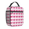 Bestselling Hot Pink Coquette Pattern Three Compartment Reusable Lunch Bag Safari Lunch Carry Lunch Bag