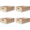 Wooden Storage Box - CREATIVE DECO - Set of 4 - 40x30x14 Cm - Rounded Edges - Customizable