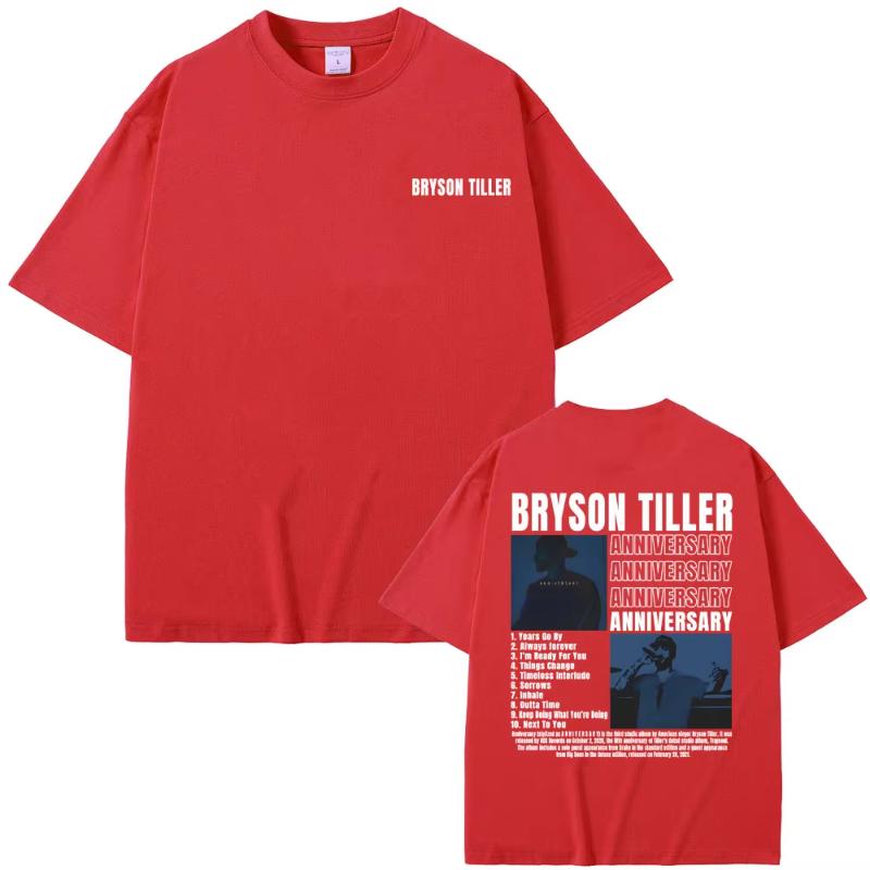 

Rapper Bryson Tiller ANNIVERSARY Graphic Print Tshirts Unisex Women Hip Hop Vintage Oversized Tshirt Unisexs Casual Pure Cotton Tees S